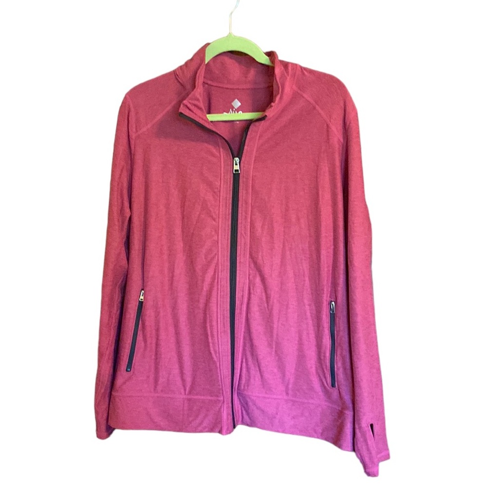 LuLaRoe Rise 2X Bold Yoga Jacket Side Pockets Heathered Pink